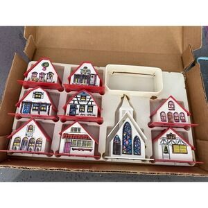 Vintage Regency Electrified Swiss Village Church & Cottages